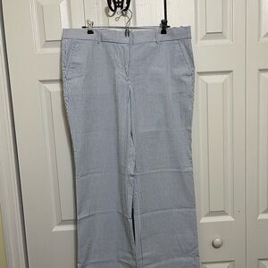J. Crew Blue & White Striped Seersucker Dress Pants